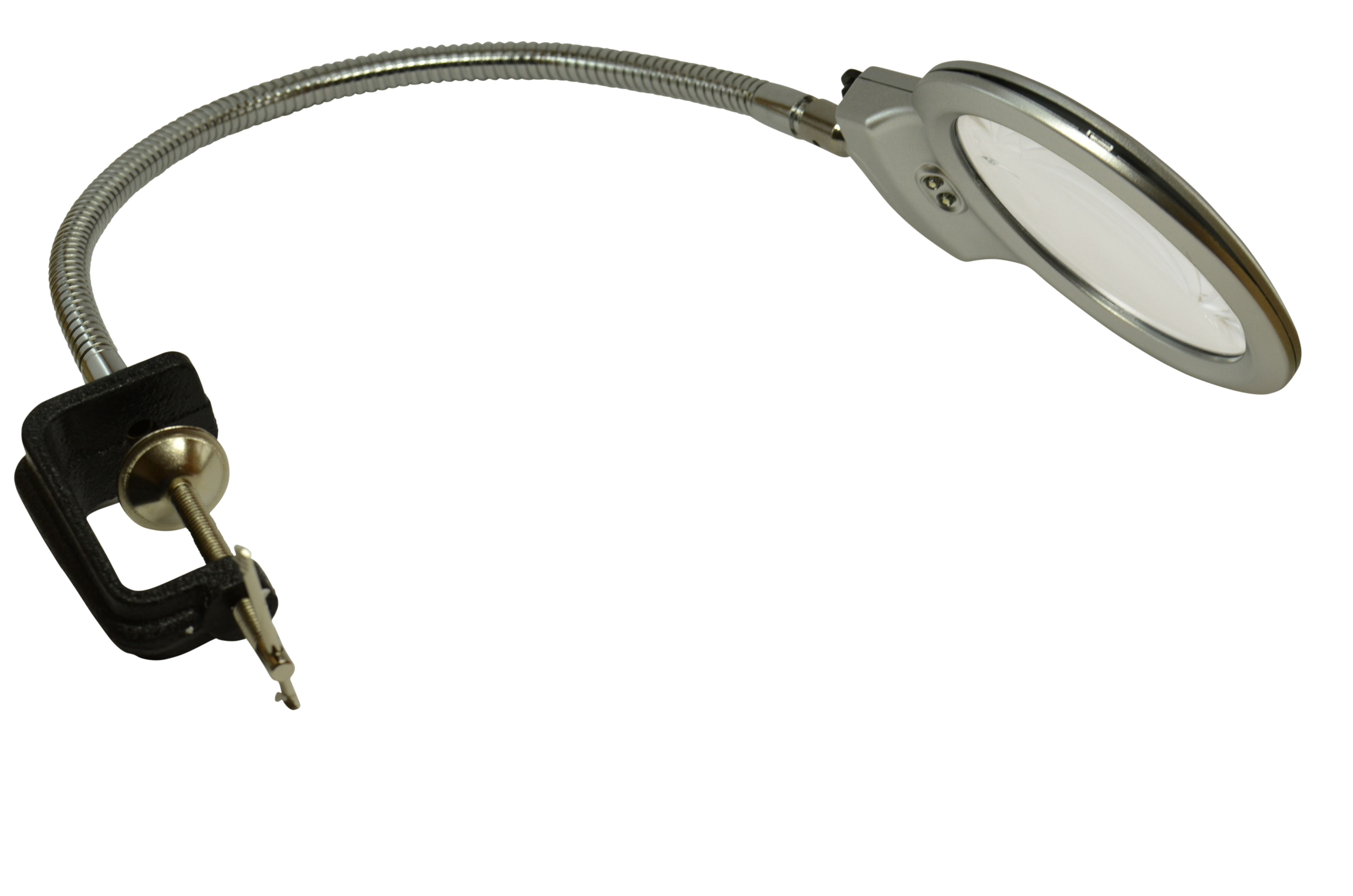 2 Lupenleuchte - CH Lampenhals) bifocal, Lupen-Center LED (flexibler