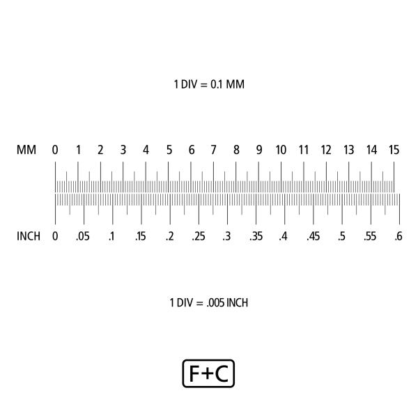 Messlupe 8x, geneigte Stellung